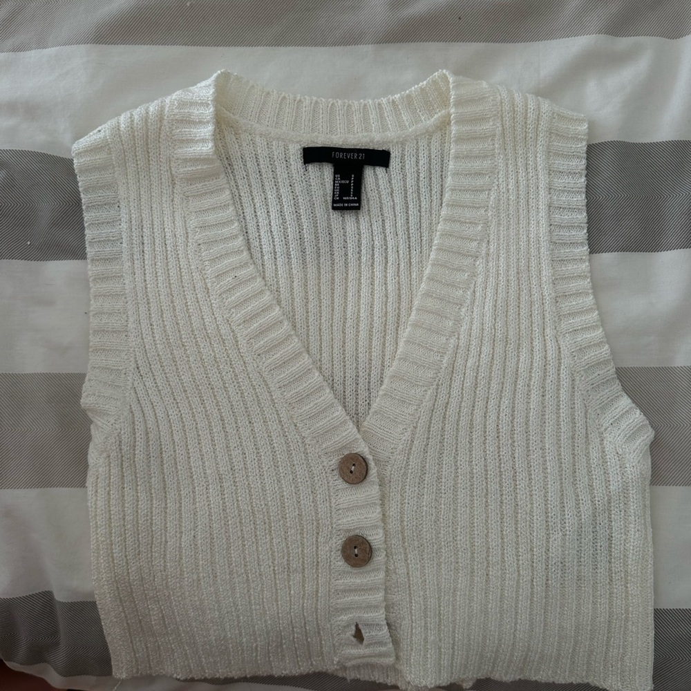 Forever 21 Women's Ivory Sweater Vest